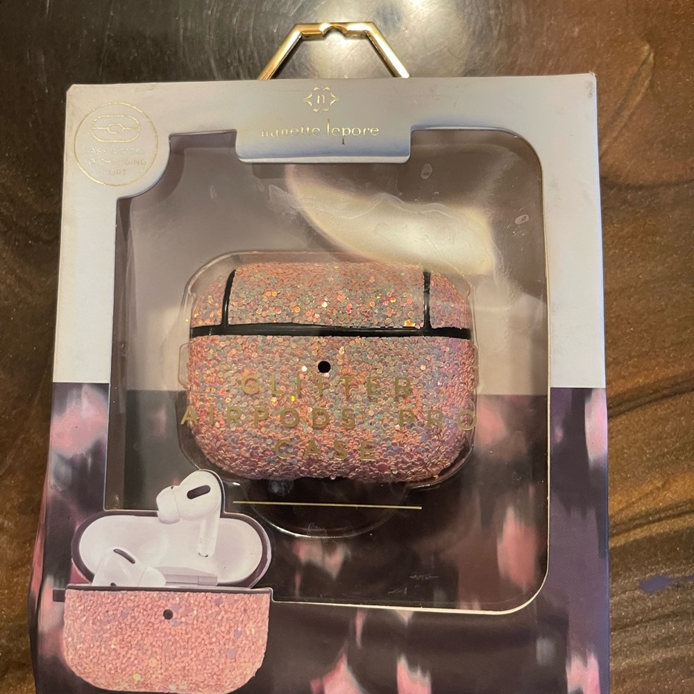 Nannette Lepore Pink Glitter AirPod Pro Case